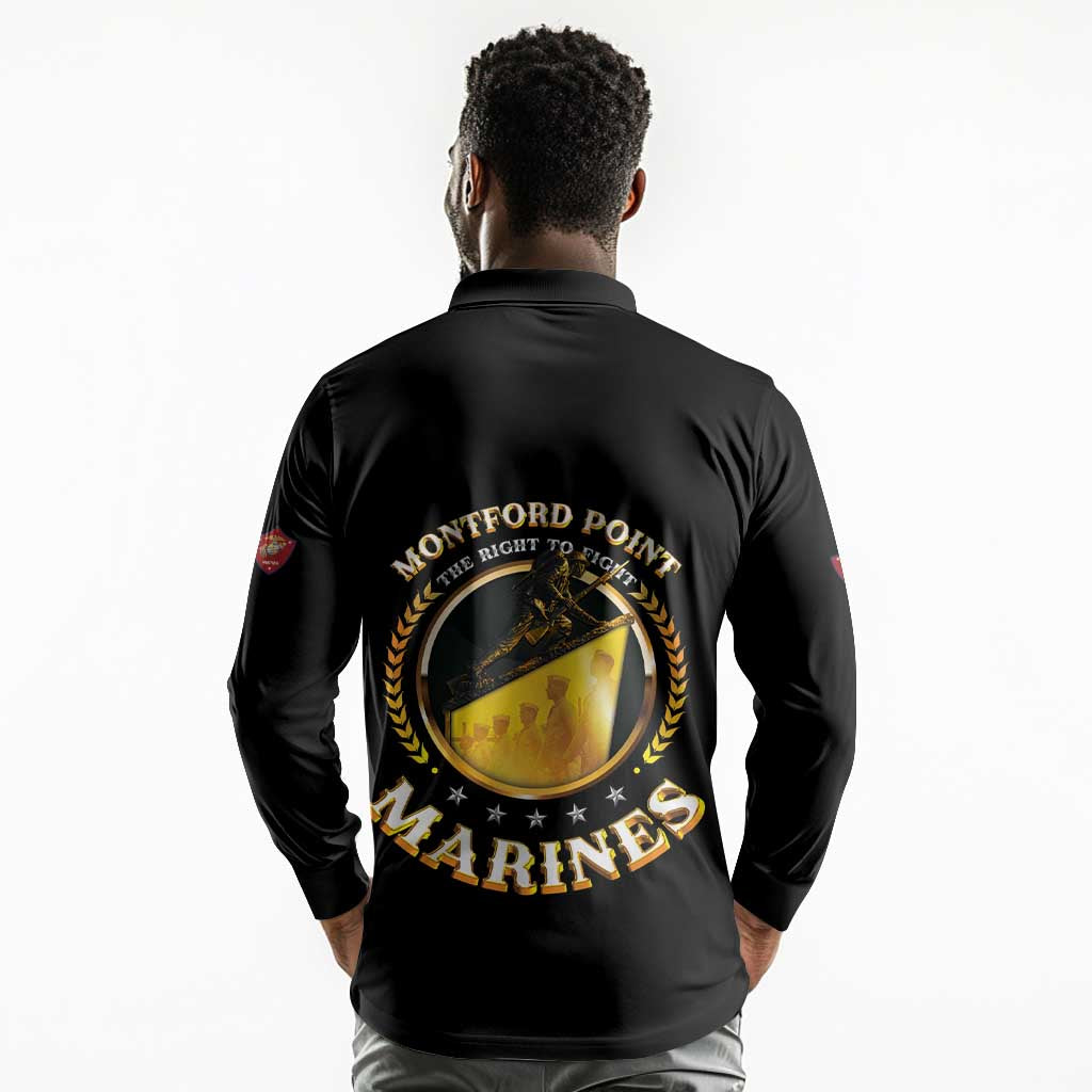 Montford Point Marines Legacy Long Sleeve Polo Shirt Honoring The Legend