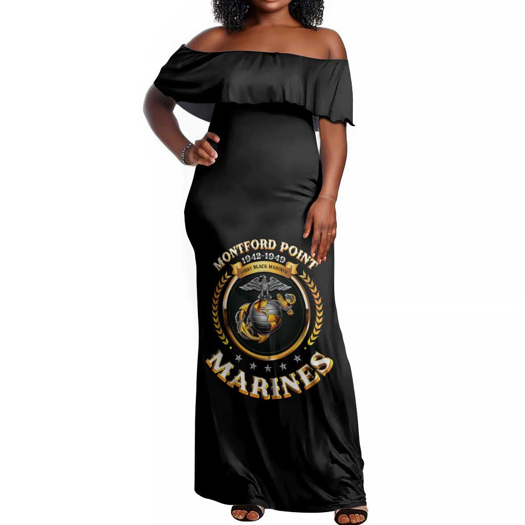 Montford Point Marines Legacy Off Shoulder Maxi Dress Honoring The Legend