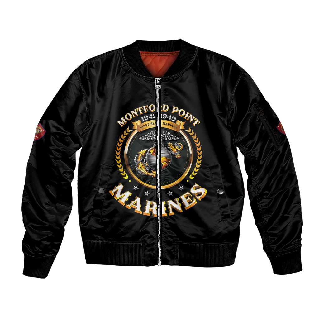 Montford Point Marines Legacy Sleeve Zip Bomber Jacket Honoring The Legend