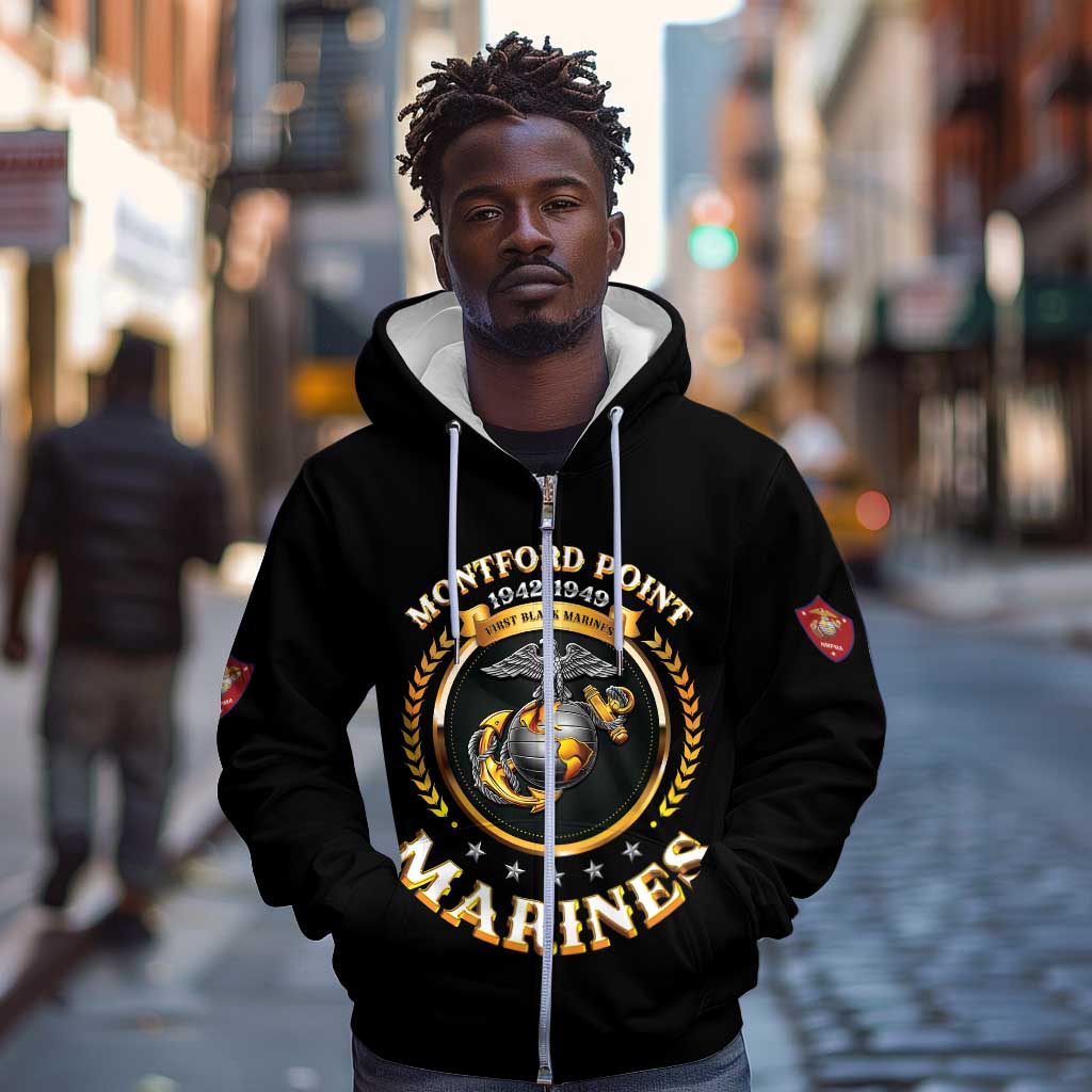 Montford Point Marines Legacy Zip Hoodie Honoring The Legend