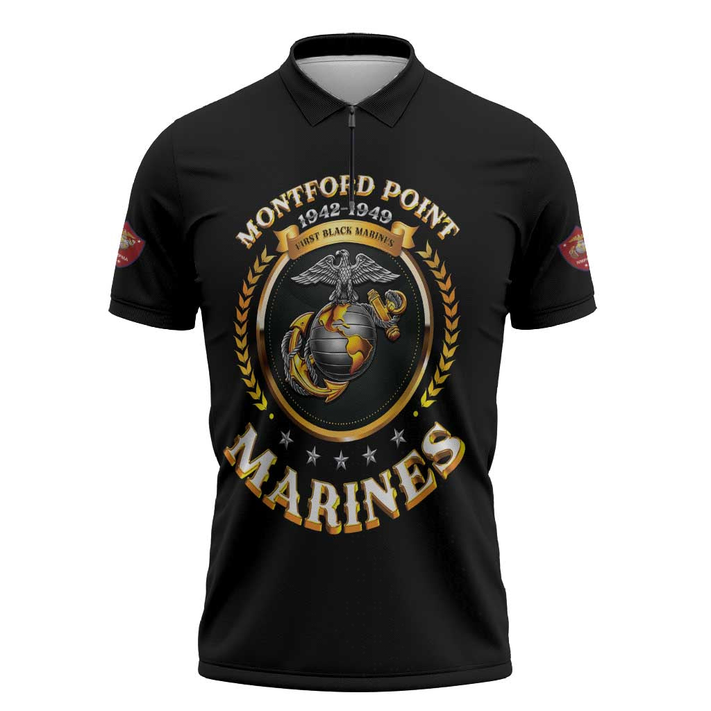 Montford Point Marines Legacy Zipper Polo Shirt Honoring The Legend
