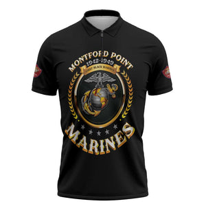 Montford Point Marines Legacy Zipper Polo Shirt Honoring The Legend