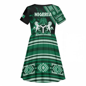 Nigeria Yoruba Festival Kid Short Sleeve Dress Eko Spirit Eyo Masquerade