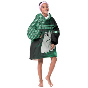 Nigeria Yoruba Festival KId Wearable Blanket Hoodie Eko Spirit Eyo Masquerade