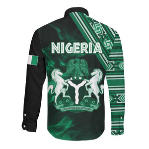 Nigeria Yoruba Festival Long Sleeve Button Shirt Eko Spirit Eyo Masquerade