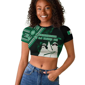 Nigeria Yoruba Festival Raglan Cropped T shirt Eko Spirit Eyo Masquerade