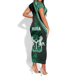 Nigeria Yoruba Festival Short Sleeve Bodycon Dress Eko Spirit Eyo Masquerade