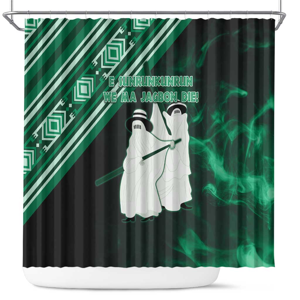 Nigeria Yoruba Festival Shower Curtain Eko Spirit Eyo Masquerade