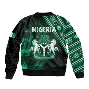 Nigeria Yoruba Festival Sleeve Zip Bomber Jacket Eko Spirit Eyo Masquerade