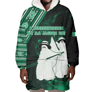 Nigeria Yoruba Festival Wearable Blanket Hoodie Eko Spirit Eyo Masquerade