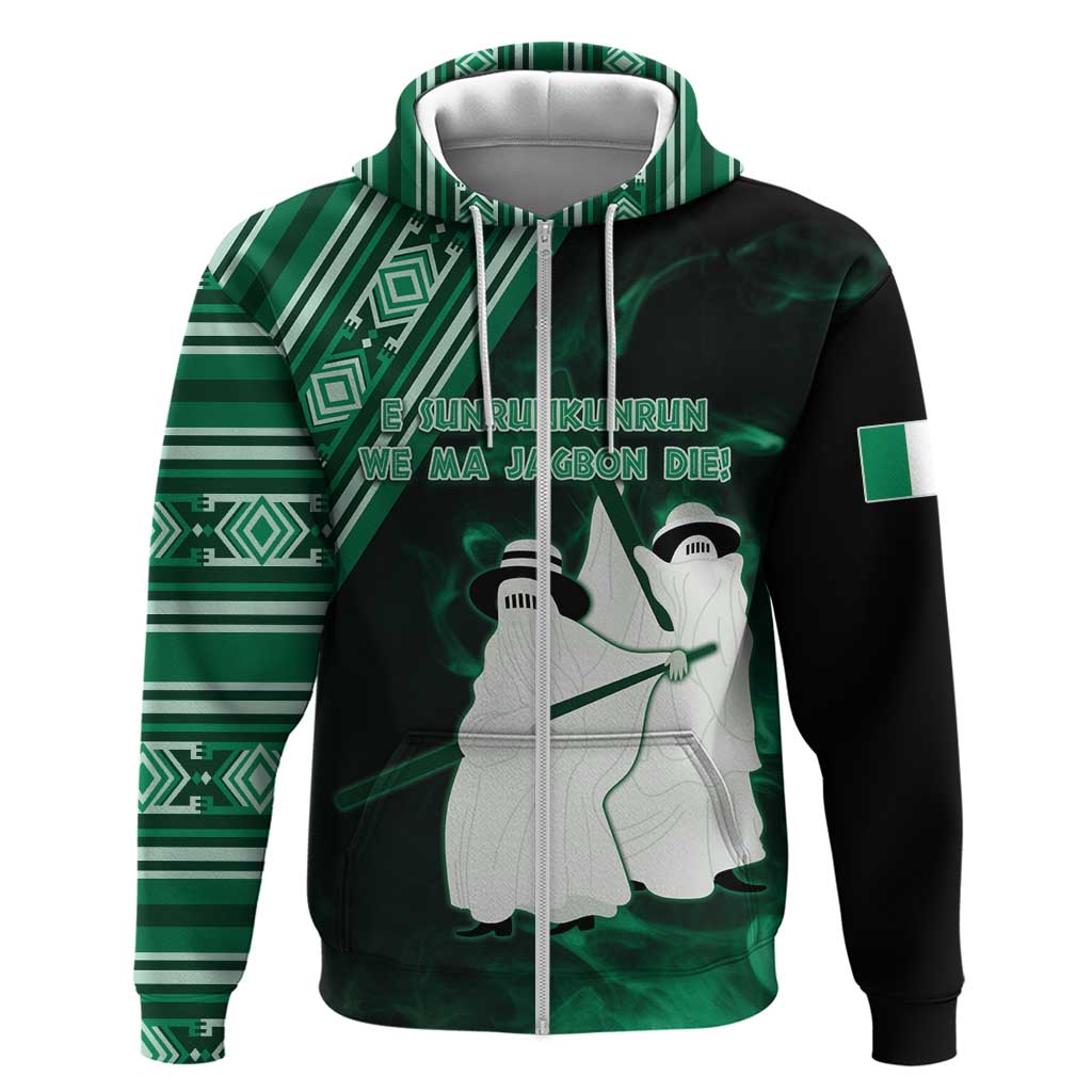 Nigeria Yoruba Festival Zip Hoodie Eko Spirit Eyo Masquerade