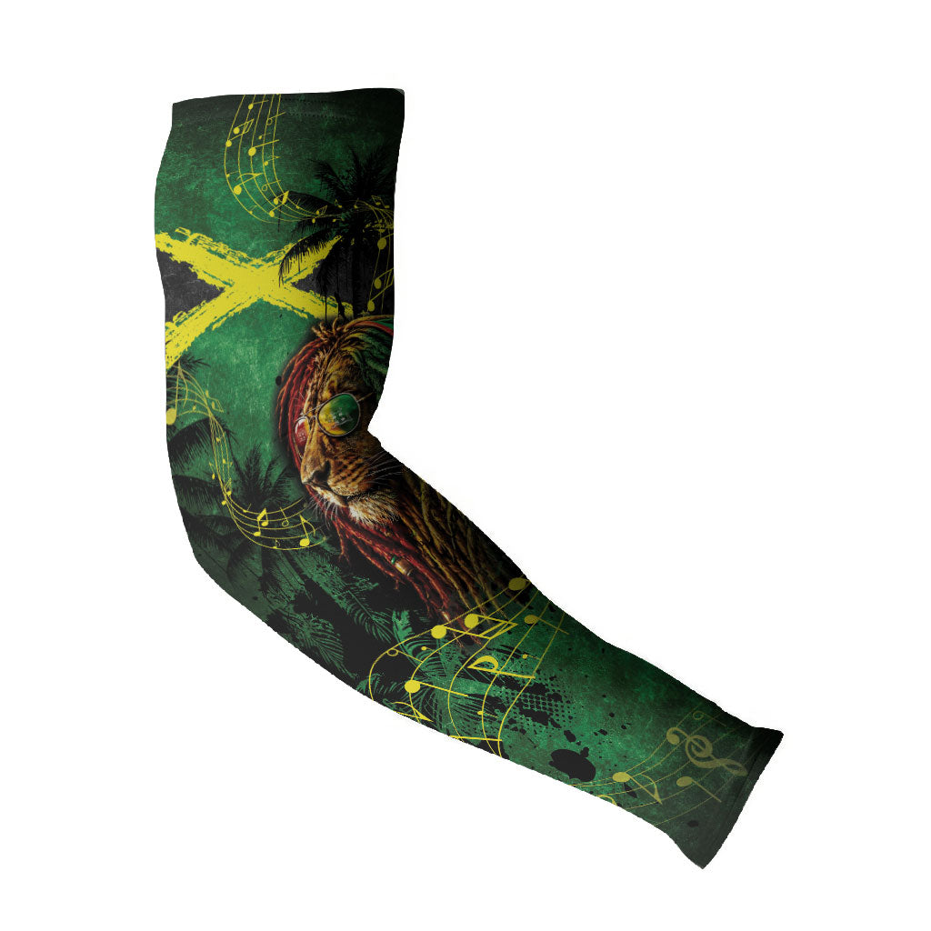 One Love Jamaica Arm Sleeves Rastafarian Lion Reggae Grunge Style
