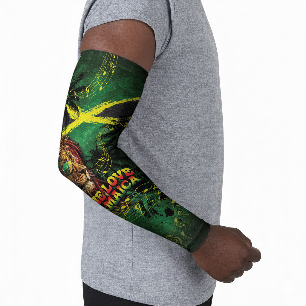 One Love Jamaica Arm Sleeves Rastafarian Lion Reggae Grunge Style