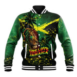 One Love Jamaica Baseball Jacket Rastafarian Lion Reggae Grunge Style
