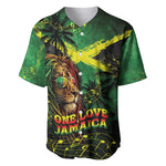 One Love Jamaica Baseball Jersey Rastafarian Lion Reggae Grunge Style