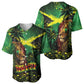 One Love Jamaica Baseball Jersey Rastafarian Lion Reggae Grunge Style