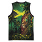 One Love Jamaica Basketball Jersey Rastafarian Lion Reggae Grunge Style