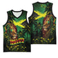One Love Jamaica Basketball Jersey Rastafarian Lion Reggae Grunge Style