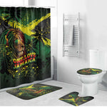 One Love Jamaica Bathroom Set Rastafarian Lion Reggae Grunge Style
