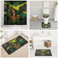 One Love Jamaica Bathroom Set Rastafarian Lion Reggae Grunge Style