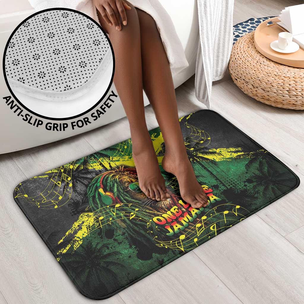 One Love Jamaica Bathroom Set Rastafarian Lion Reggae Grunge Style