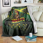 One Love Jamaica Blanket Rastafarian Lion Reggae Grunge Style