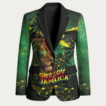 One Love Jamaica Blazer Rastafarian Lion Reggae Grunge Style