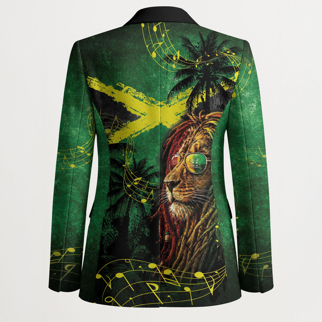 One Love Jamaica Blazer Rastafarian Lion Reggae Grunge Style