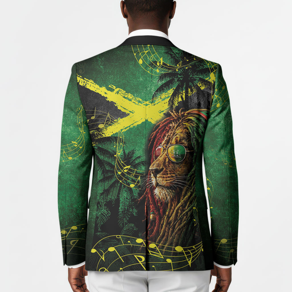 One Love Jamaica Blazer Rastafarian Lion Reggae Grunge Style