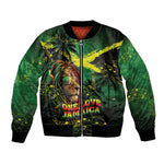 One Love Jamaica Bomber Jacket Rastafarian Lion Reggae Grunge Style