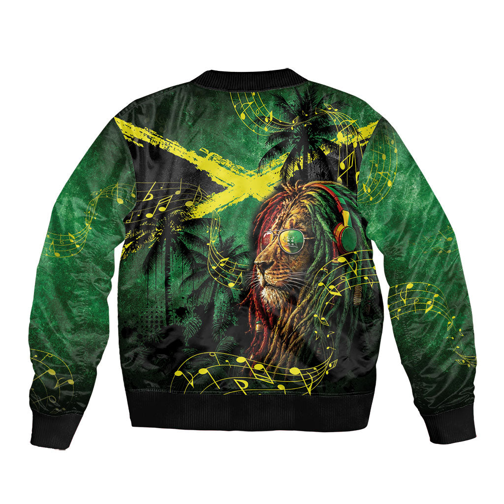 One Love Jamaica Bomber Jacket Rastafarian Lion Reggae Grunge Style