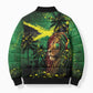 One Love Jamaica Bomber Puffer Jacket Rastafarian Lion Reggae Grunge Style