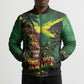 One Love Jamaica Bomber Puffer Jacket Rastafarian Lion Reggae Grunge Style