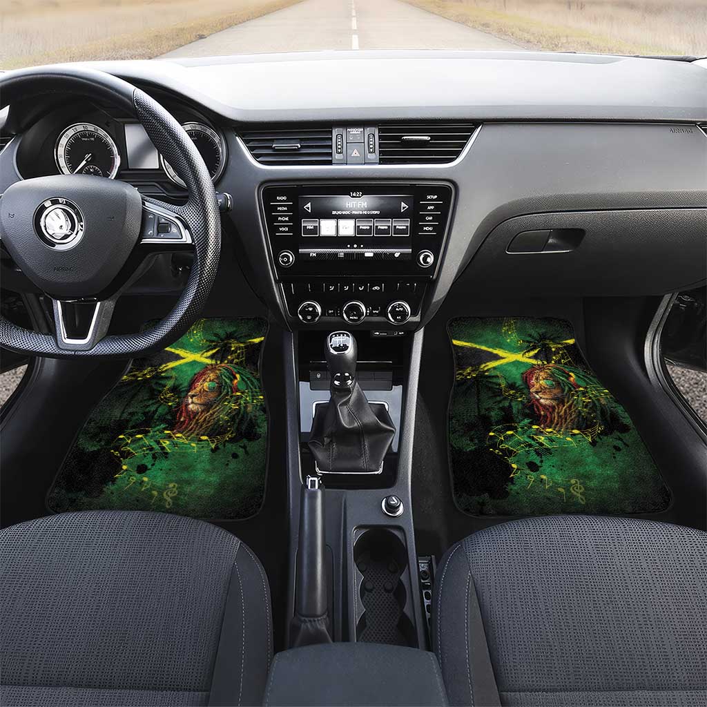 One Love Jamaica Car Mats Rastafarian Lion Reggae Grunge Style