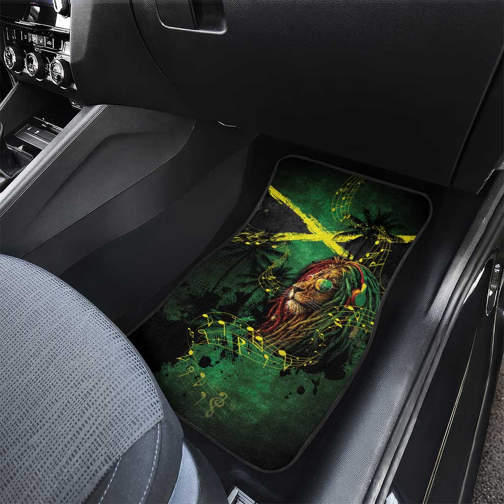 One Love Jamaica Car Mats Rastafarian Lion Reggae Grunge Style