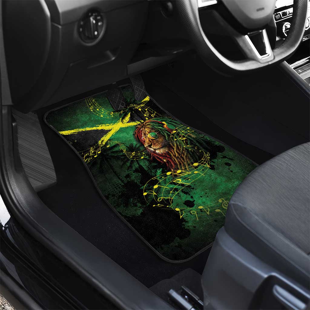 One Love Jamaica Car Mats Rastafarian Lion Reggae Grunge Style