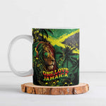 One Love Jamaica Ceramic Mug Rastafarian Lion Reggae Grunge Style