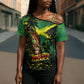 One Love Jamaica Cross Shoulder Shirt Rastafarian Lion Reggae Grunge Style