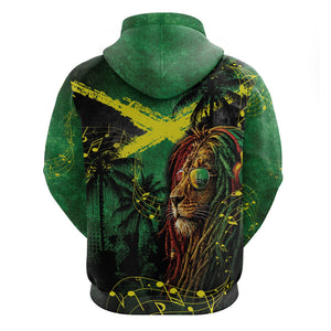 One Love Jamaica Hoodie Rastafarian Lion Reggae Grunge Style