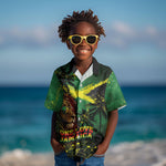 One Love Jamaica Kid Hawaiian Shirt Rastafarian Lion Reggae Grunge Style