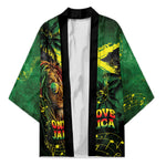 One Love Jamaica Kimono Rastafarian Lion Reggae Grunge Style