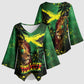 One Love Jamaica Kimono Sleeve Blouse Rastafarian Lion Reggae Grunge Style