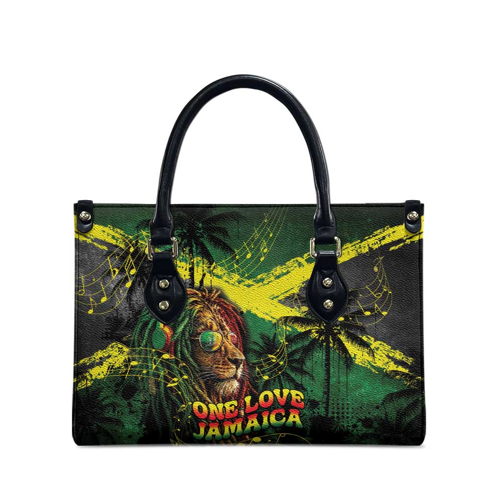 One Love Jamaica Leather Bag Rastafarian Lion Reggae Grunge Style