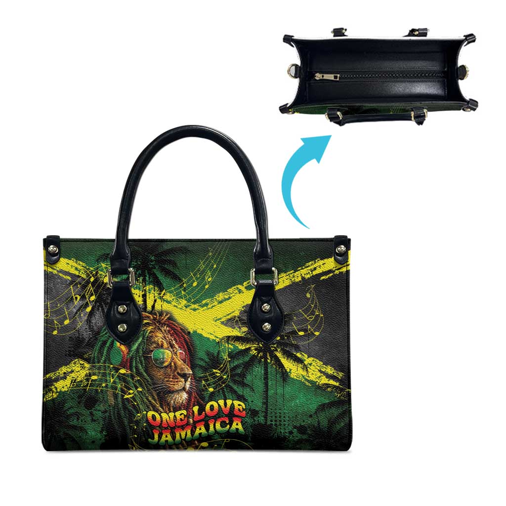 One Love Jamaica Leather Bag Rastafarian Lion Reggae Grunge Style