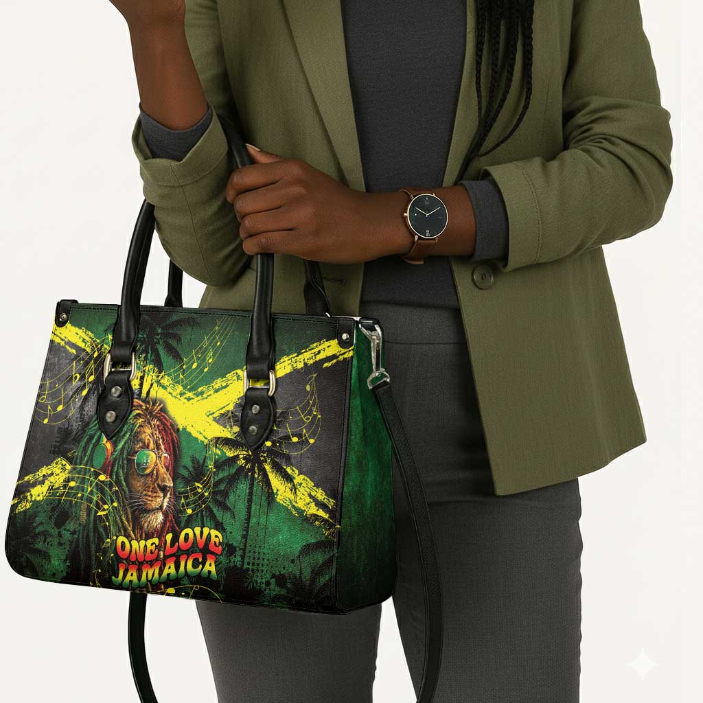 One Love Jamaica Leather Bag Rastafarian Lion Reggae Grunge Style
