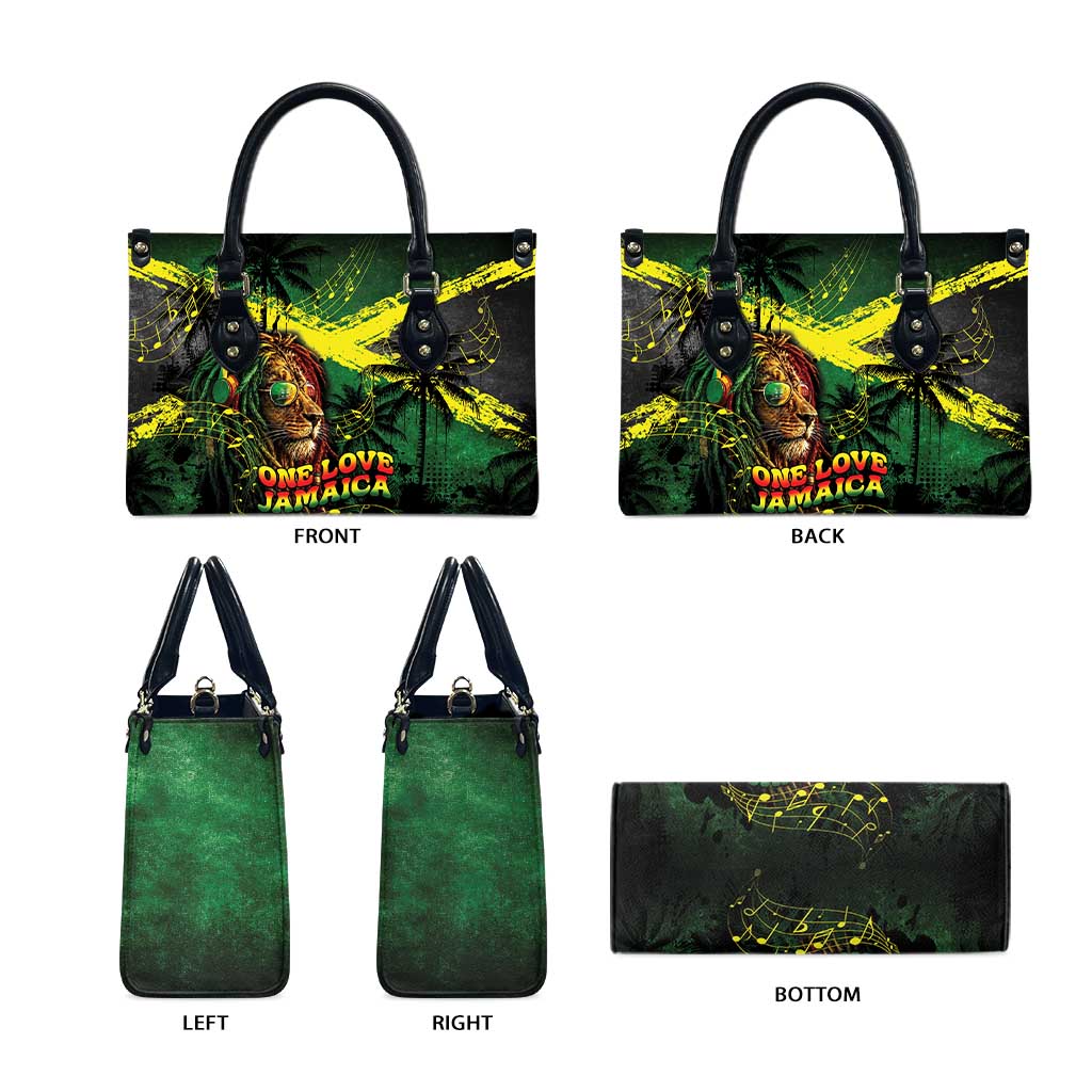 One Love Jamaica Leather Bag Rastafarian Lion Reggae Grunge Style