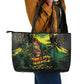One Love Jamaica Leather Tote Bag Rastafarian Lion Reggae Grunge Style