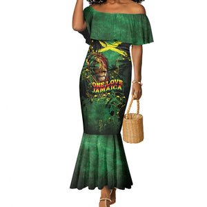 One Love Jamaica Mermaid Dress Rastafarian Lion Reggae Grunge Style