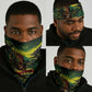 One Love Jamaica Neck Gaiter Rastafarian Lion Reggae Grunge Style