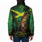 One Love Jamaica Padded Jacket Rastafarian Lion Reggae Grunge Style